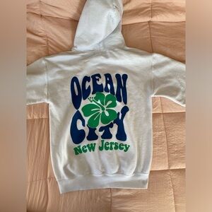 Ocean City New Jersey hoodie - white and green cotton streetwear #beachvibes